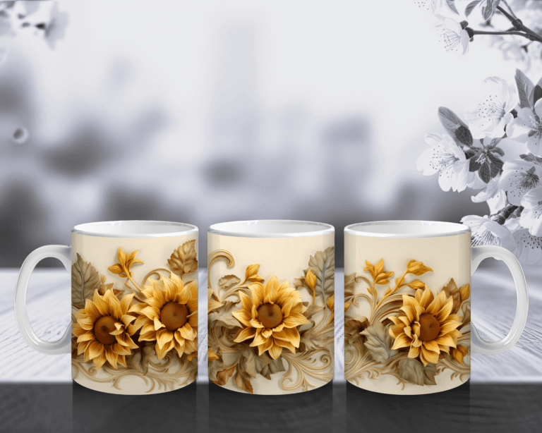 SunflowersWhiteMug1